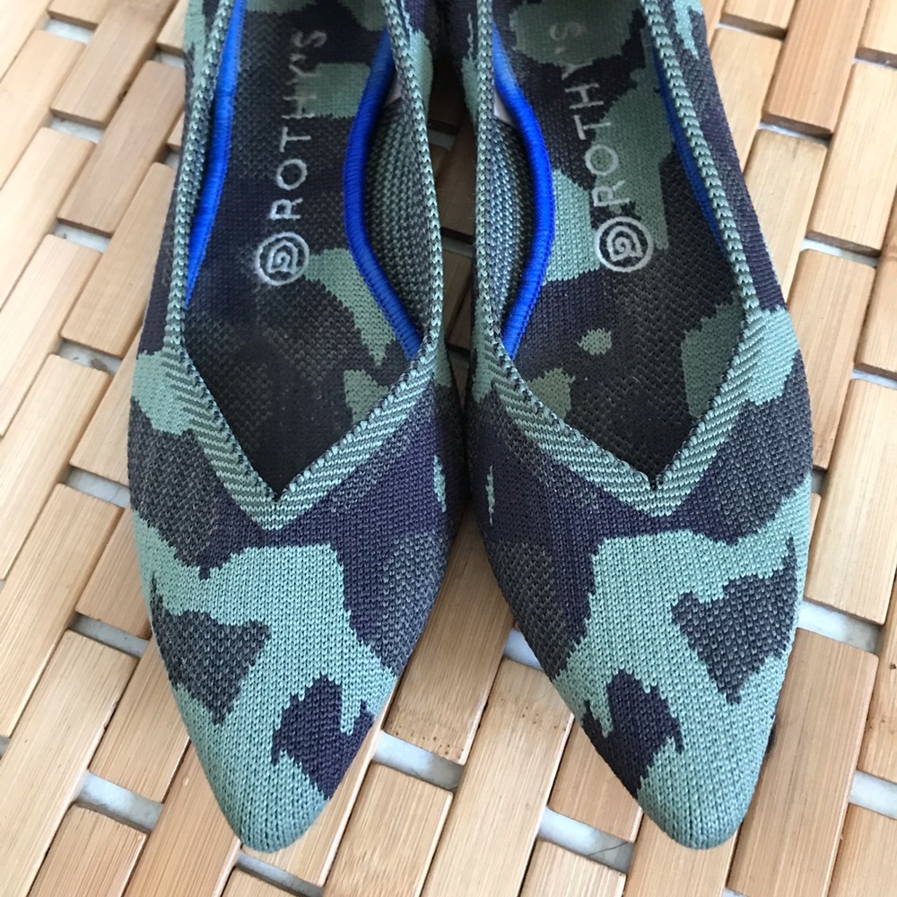 Rothy’s Pointed Toe Camo Flats 8.5